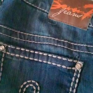 *Seven* Slightly Used Size 14 BLUE Jeans STRAIGHT LEG